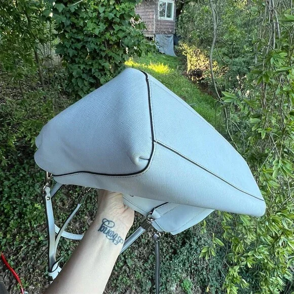 COACH Shoulder Bag Tote Satchel Carryall Women’s Light Blue w Silver Hardware - Picture 6 of 13